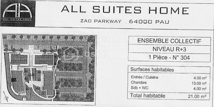 Studio - 21 m² - 1 pièce