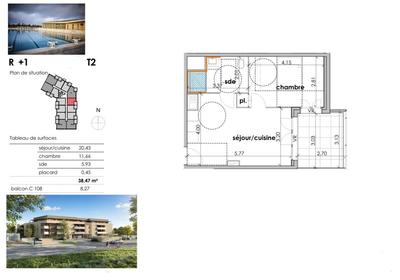 Appartement - 38 m² - 2 pièces