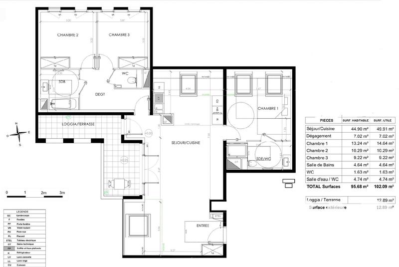 Appartement - 96 m² - 4 pièces