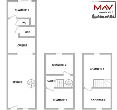 Maison - 90 m² - 5 pièces