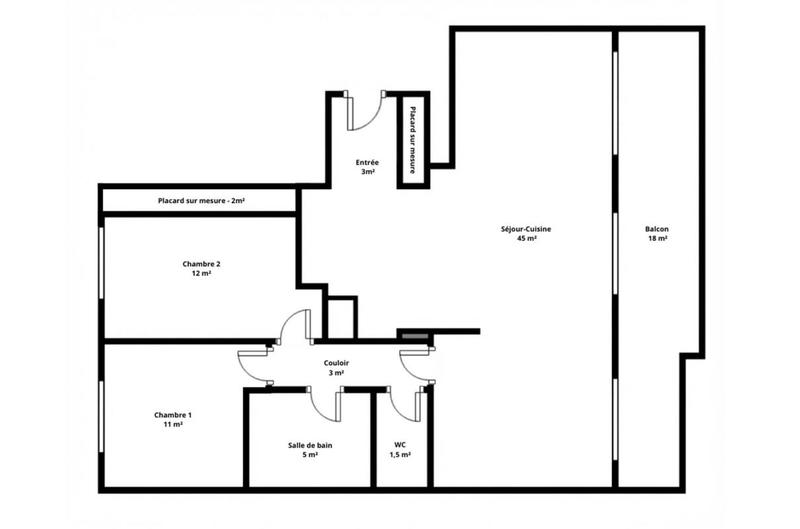 Appartement - 87 m² - 3 pièces