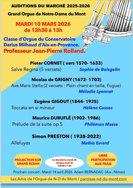 Les Auditions du marché : concerts d'orgue