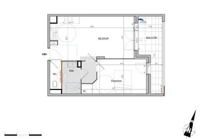 Appartement - 44 m² - 2 pièces