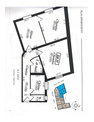 Appartement - 58 m² - 3 pièces