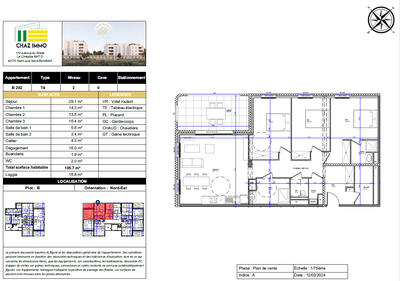 Appartement - 106 m² - 4 pièces