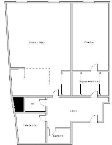 Appartement - 54 m² - 2 pièces