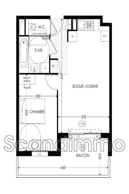 Appartement - 43 m² - 2 pièces