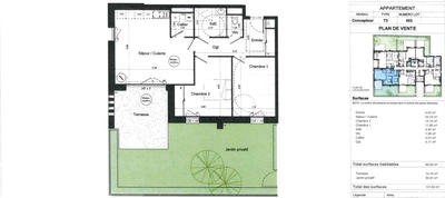 Appartement - 67 m² - 3 pièces