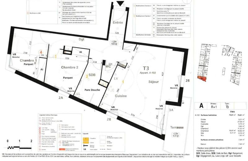 Appartement - 75 m² - 3 pièces