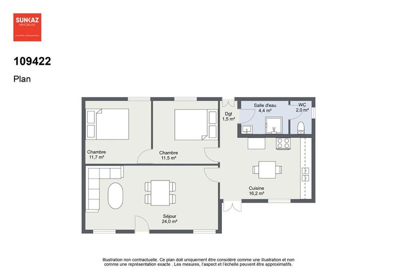 Maison - 70 m² - 3 pièces