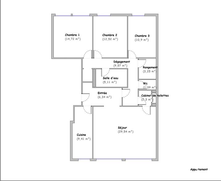 Appartement - 105 m² - 4 pièces