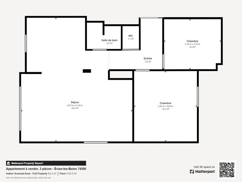 Appartement - 62 m² - 3 pièces