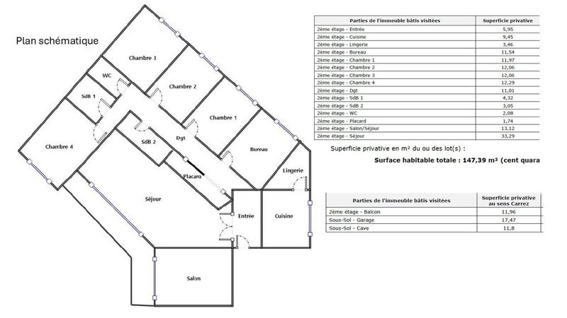 Appartement - 147 m² - 7 pièces