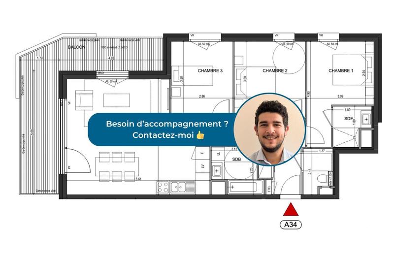 Appartement - 84 m² - 4 pièces