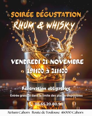 Soirée dégustation &quot;Rhum &amp; Whisky&quot; à l'Atrium