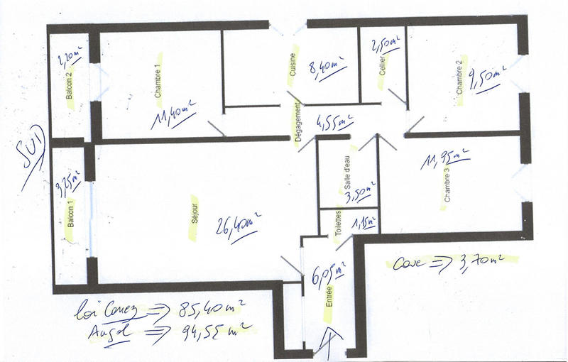 Appartement - 86 m² - 4 pièces