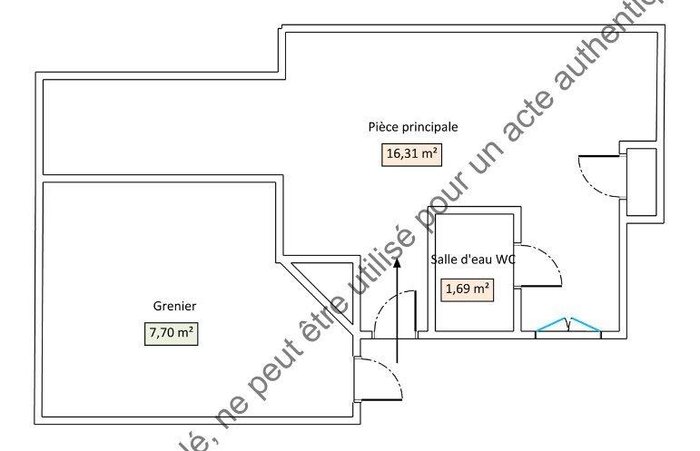 Studio - 18 m² - 1 pièce