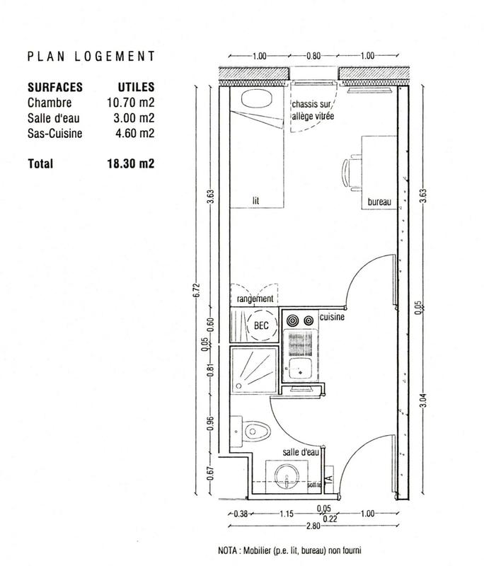 Appartement - 18 m² - 1 pièce