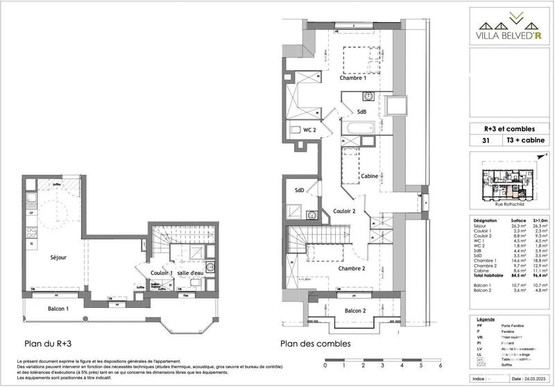 Appartement - 84 m² - 3 pièces