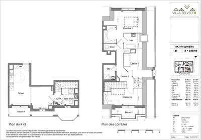 Appartement - 84 m² - 3 pièces