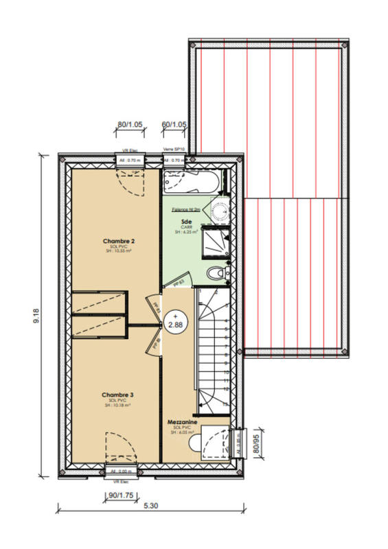 Maison - 95 m² - 5 pièces