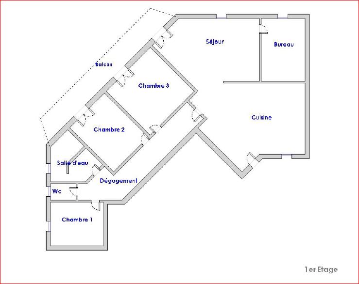 Appartement - 100 m² - 5 pièces