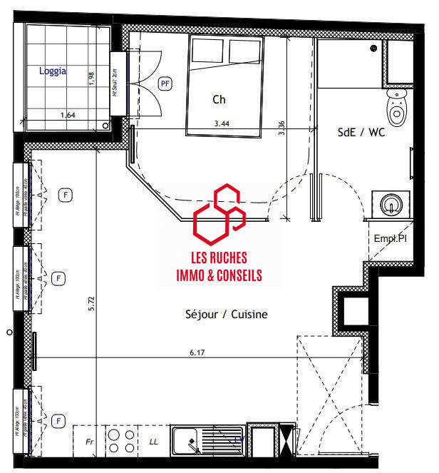 Appartement - 46 m² - 2 pièces