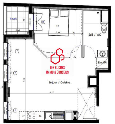 Appartement - 46 m² - 2 pièces