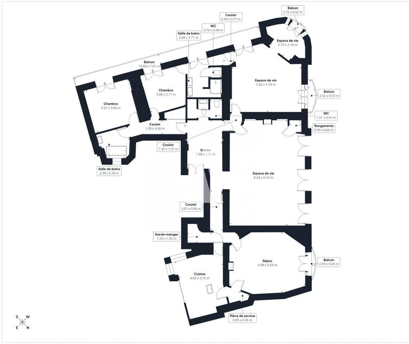 Appartement - 196 m² - 5 pièces