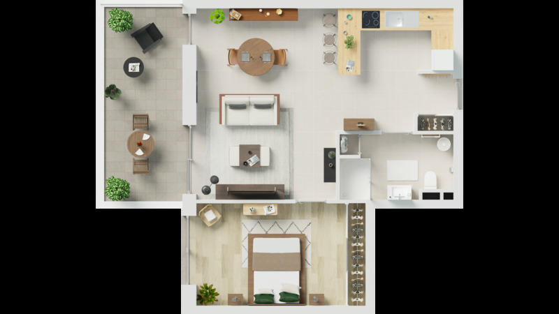 Appartement - 55 m² - 2 pièces