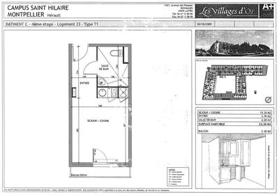 Appartement - 23 m² - 1 pièce