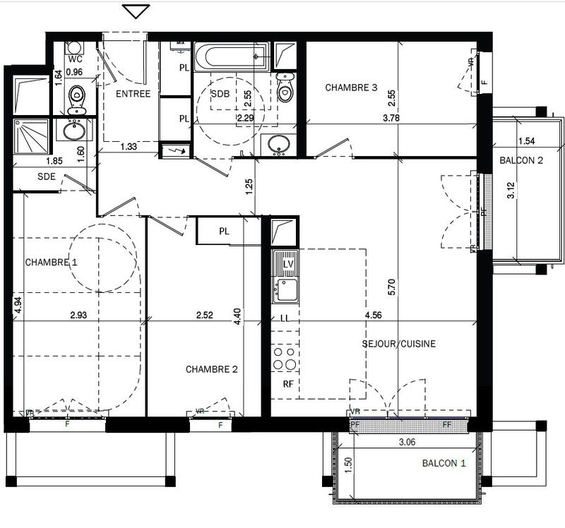 Appartement - 80 m² - 4 pièces