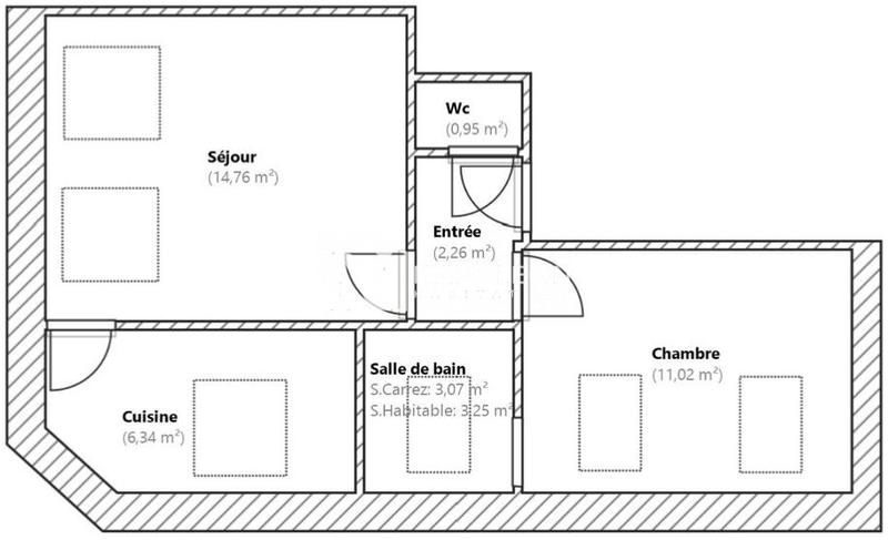 Appartement - 38 m² - 2 pièces