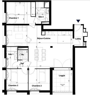 Appartement - 98 m² - 4 pièces