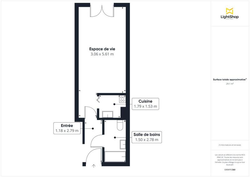 Appartement - 30 m² - 1 pièce