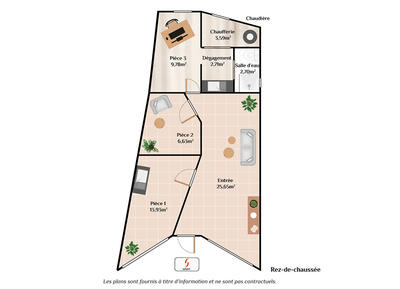 Local commercial - 65 m² - 3 pièces