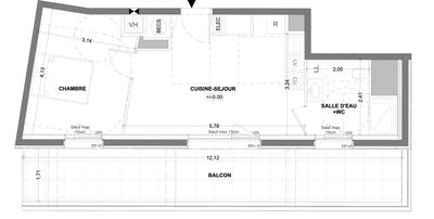 Appartement - 38 m² - 2 pièces