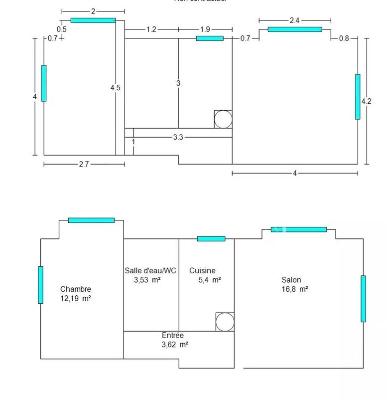 Appartement - 42 m² - 2 pièces