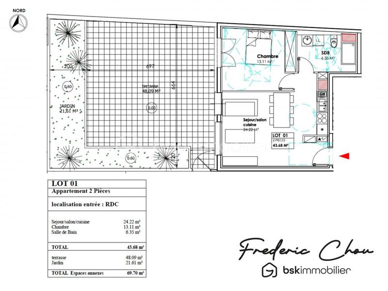 Appartement - 44 m² - 2 pièces