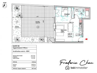 Appartement - 44 m² - 2 pièces