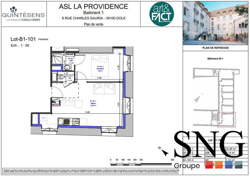 Appartement - 35 m² - 2 pièces