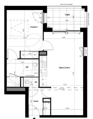 Appartement - 49 m² - 2 pièces