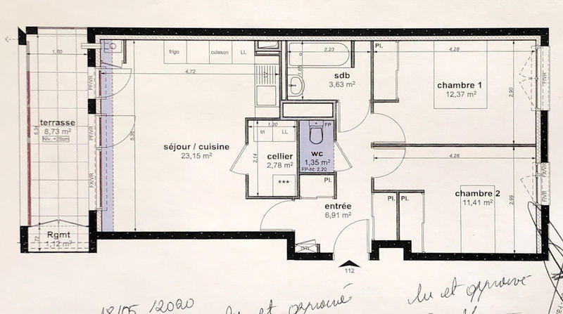 Appartement - 61 m² - 3 pièces