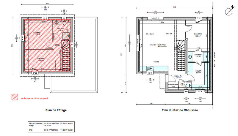 Maison - 90 m² - 4 pièces