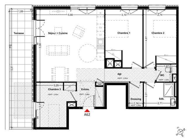Appartement - 89 m² - 4 pièces
