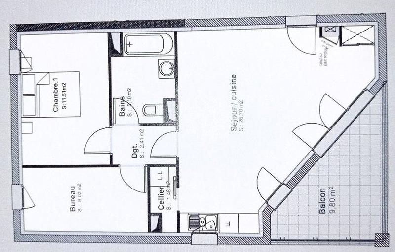 Appartement - 56 m² - 3 pièces