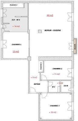 Appartement - 113 m² - 4 pièces