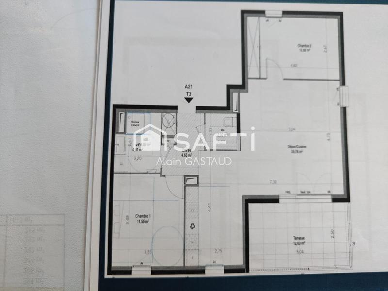 Appartement - 72 m² - 3 pièces