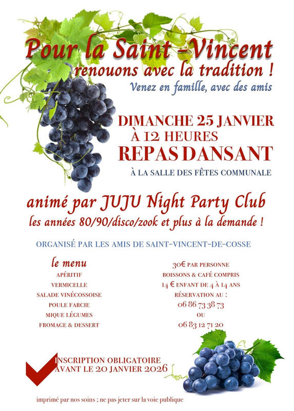 Repas dansant pour la Saint Valentin