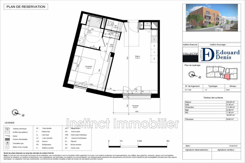 Appartement - 44 m² - 2 pièces